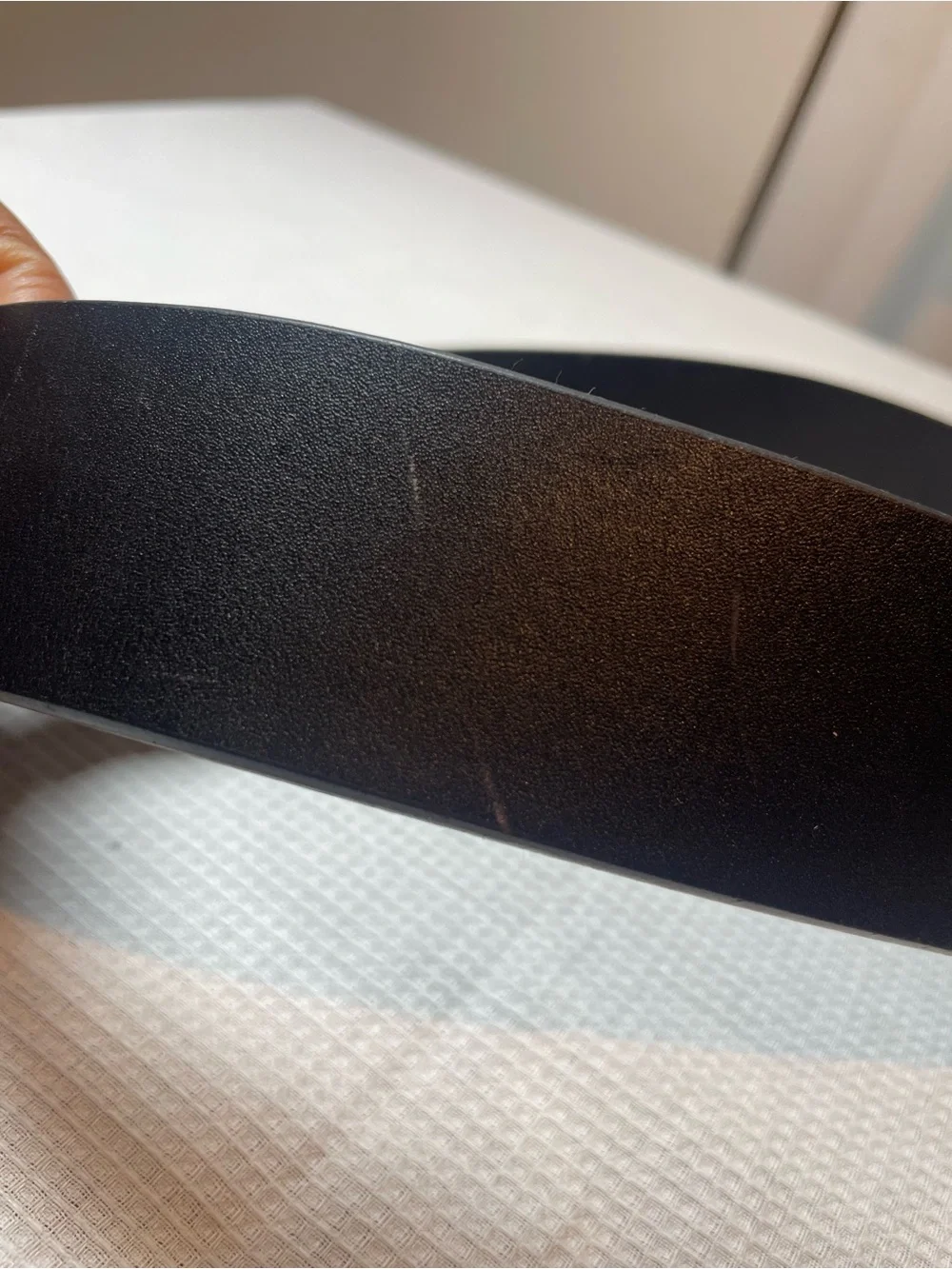 FRAME Noir Black Leather Ring Waist Belt Size S
